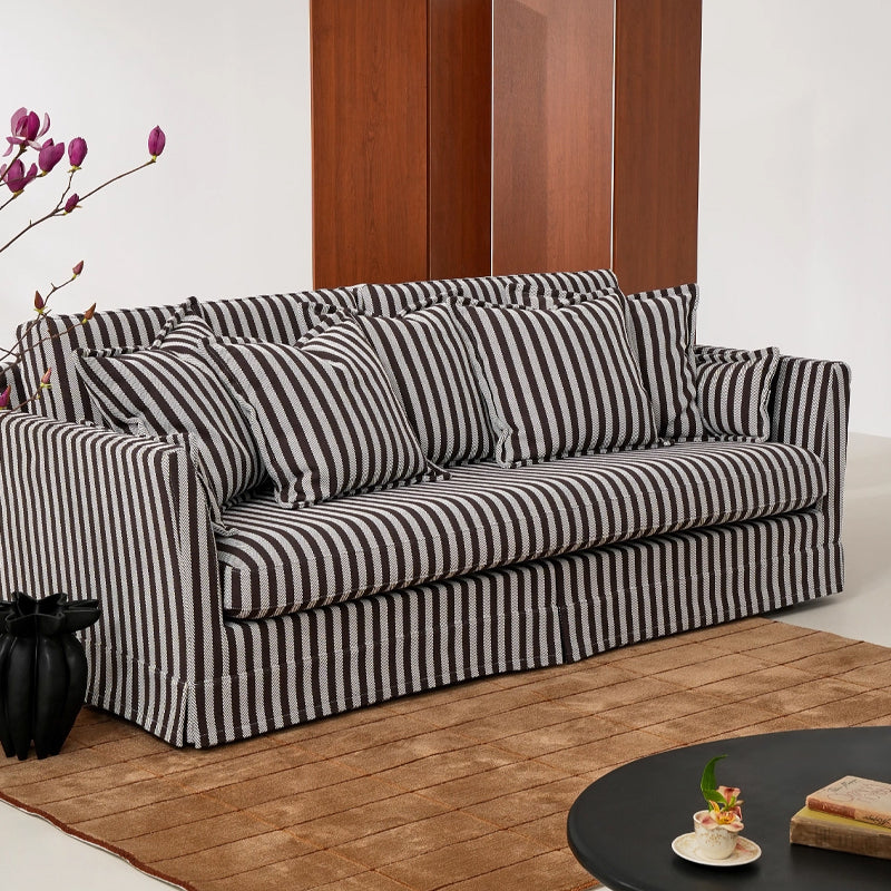 Birch-Frame Removable-Cover Sofa - Elegant French-Style 3/4-Seater Living Room Accent Chair