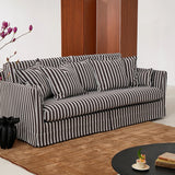 Birch-Frame Removable-Cover Sofa - Elegant French-Style 3/4-Seater Living Room Accent Chair