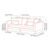 Birch-Frame Removable-Cover Sofa - Elegant French-Style 3/4-Seater Living Room Accent Chair