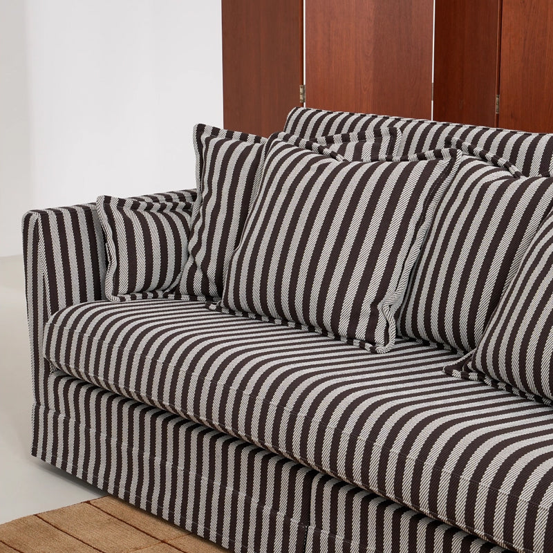 Birch-Frame Removable-Cover Sofa - Elegant French-Style 3/4-Seater Living Room Accent Chair