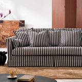 Birch-Frame Removable-Cover Sofa - Elegant French-Style 3/4-Seater Living Room Accent Chair