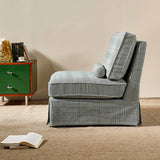 Durable, Easy-Clean Cover Accent Chair with Birch Wood Frame — Retro Fabric for Living Room or Study