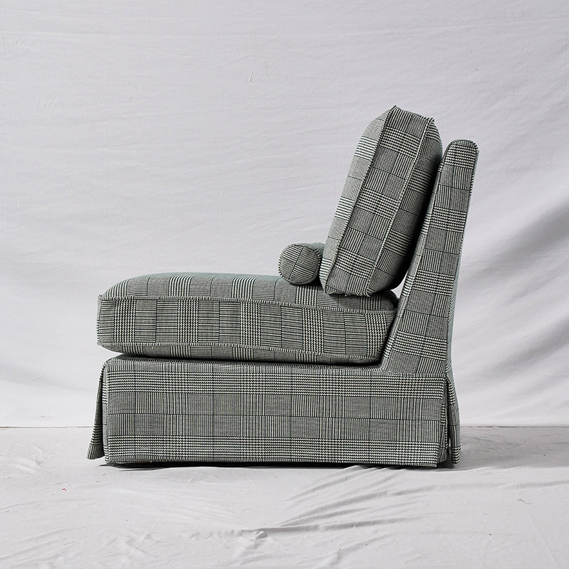 Durable, Easy-Clean Cover Accent Chair with Birch Wood Frame — Retro Fabric for Living Room or Study