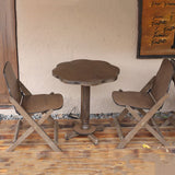 Traditional Farmhouse Outdoor Coffee Table – Foldable Solid Wood & Plywood, 1-Tier, Round-Rectangular, For Outdoor Use