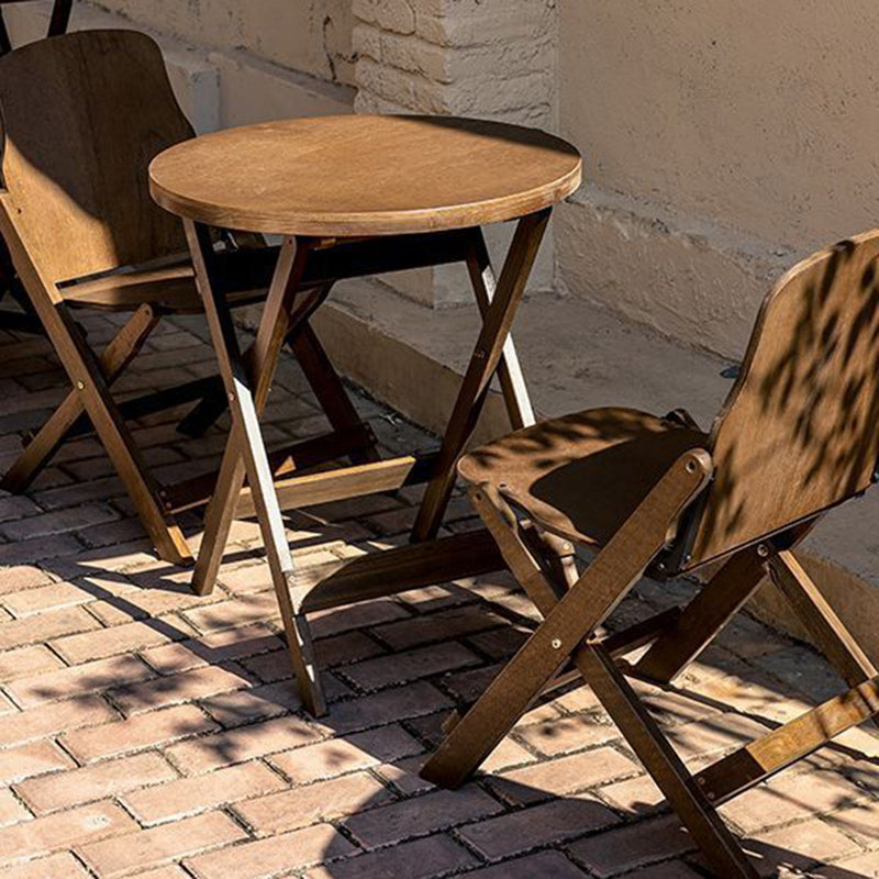 Traditional Farmhouse Outdoor Coffee Table – Foldable Solid Wood & Plywood, 1-Tier, Round-Rectangular, For Outdoor Use