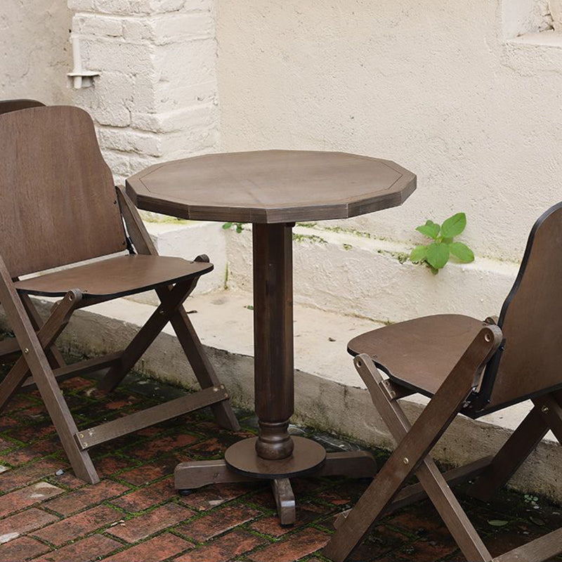 Traditional Farmhouse Outdoor Coffee Table – Foldable Solid Wood & Plywood, 1-Tier, Round-Rectangular, For Outdoor Use