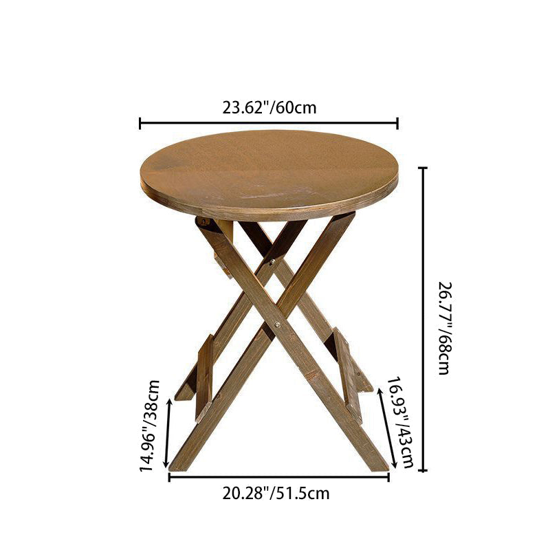 Traditional Farmhouse Outdoor Coffee Table – Foldable Solid Wood & Plywood, 1-Tier, Round-Rectangular, For Outdoor Use