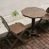 Traditional Farmhouse Outdoor Coffee Table – Foldable Solid Wood & Plywood, 1-Tier, Round-Rectangular, For Outdoor Use