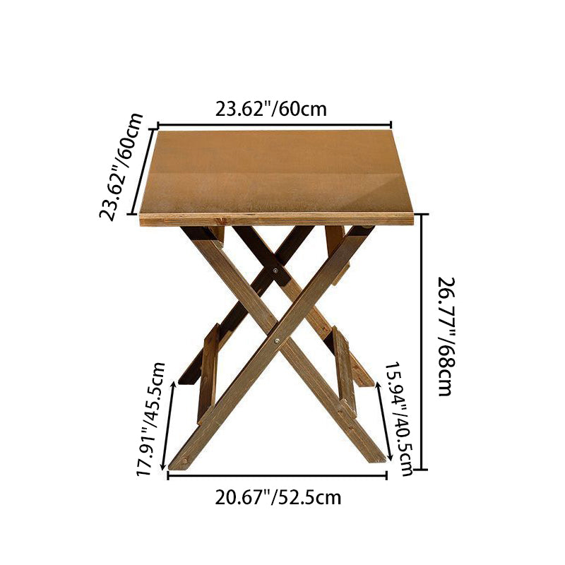 Traditional Farmhouse Outdoor Coffee Table – Foldable Solid Wood & Plywood, 1-Tier, Round-Rectangular, For Outdoor Use