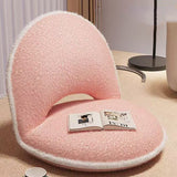 Modern Minimalist Oval Foldable Lambswool Corduroy Accent Chair with Carbon Steel Frame, Armless Backrest, for Living Room