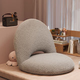 Modern Minimalist Oval Foldable Lambswool Corduroy Accent Chair with Carbon Steel Frame, Armless Backrest, for Living Room