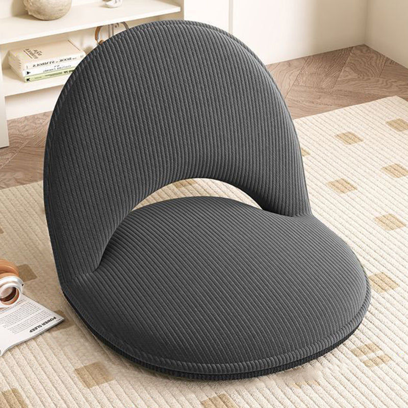 Modern Minimalist Oval Foldable Lambswool Corduroy Accent Chair with Carbon Steel Frame, Armless Backrest, for Living Room