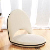 Modern Minimalist Oval Foldable Lambswool Corduroy Accent Chair with Carbon Steel Frame, Armless Backrest, for Living Room