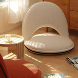 Modern Minimalist Oval Foldable Lambswool Corduroy Accent Chair with Carbon Steel Frame, Armless Backrest, for Living Room