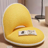 Modern Minimalist Oval Foldable Lambswool Corduroy Accent Chair with Carbon Steel Frame, Armless Backrest, for Living Room