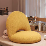 Modern Minimalist Oval Foldable Lambswool Corduroy Accent Chair with Carbon Steel Frame, Armless Backrest, for Living Room