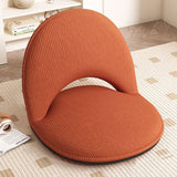 Modern Minimalist Oval Foldable Lambswool Corduroy Accent Chair with Carbon Steel Frame, Armless Backrest, for Living Room