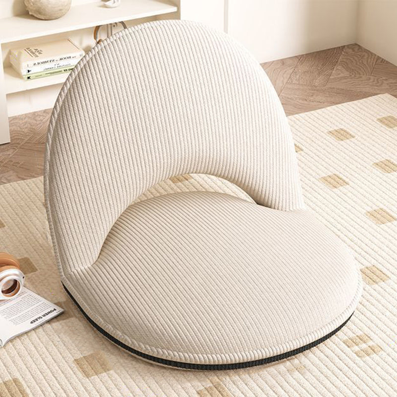 Modern Minimalist Oval Foldable Lambswool Corduroy Accent Chair with Carbon Steel Frame, Armless Backrest, for Living Room