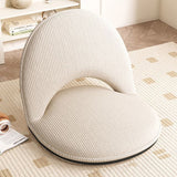 Modern Minimalist Oval Foldable Lambswool Corduroy Accent Chair with Carbon Steel Frame, Armless Backrest, for Living Room