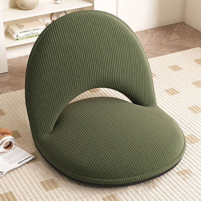 Modern Minimalist Oval Foldable Lambswool Corduroy Accent Chair with Carbon Steel Frame, Armless Backrest, for Living Room