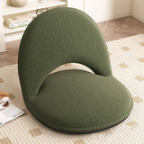 Modern Minimalist Oval Foldable Lambswool Corduroy Accent Chair with Carbon Steel Frame, Armless Backrest, for Living Room