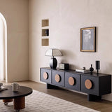 Sleek Modern Minimalist Rectangular Solid Wood TV Stand with Two Drawers for Living Room
