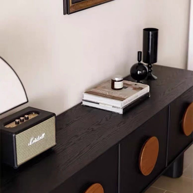 Sleek Modern Minimalist Rectangular Solid Wood TV Stand with Two Drawers for Living Room