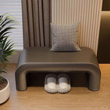 Modern Scandinavian Rectangular Shoe Bench with PU Leather and Faux Velvet Upholstery, Wood Panel, for Entryways
