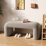 Modern Scandinavian Rectangular Shoe Bench with PU Leather and Faux Velvet Upholstery, Wood Panel, for Entryways