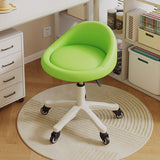 Contemporary Scandinavian Round Vanity Stool with Microfiber Leather Upholstery, Movable and Height-Adjustable, PP Base, Perfect for Bedroom