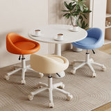 Contemporary Scandinavian Round Vanity Stool with Microfiber Leather Upholstery, Movable and Height-Adjustable, PP Base, Perfect for Bedroom