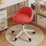 Contemporary Scandinavian Round Vanity Stool with Microfiber Leather Upholstery, Movable and Height-Adjustable, PP Base, Perfect for Bedroom