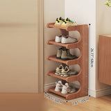 Modern Minimalist Rectangular Bamboo MDF Shoe Storage Rack - 2/3/4/5-Tier Organizer for Living Room