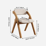 Modern Minimalist Solid Wood Dining Chair with a Square Foam-Padded Fabric Seat, Foldable Backrest and Armrests for Dining Room