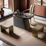 Modern Minimalist Microfiber Leather Low-Profile Rectangular Stool with Metal Frame – Backless & Armless for Living Room