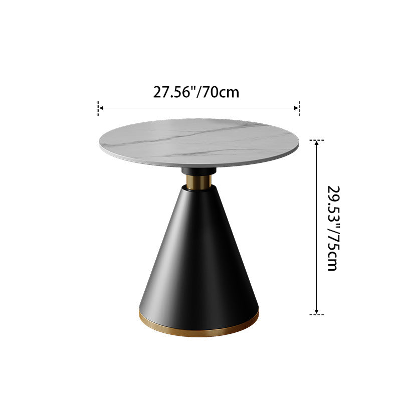 Modern Luxury Frosted Velvet Dining Set with Curved Round Sintered Stone Table & Carbon Steel Frame — 4-Seater