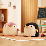 Penguin-Shaped Velvet Sponge Fireproof Board – Contemporary Kids’ Low Stool, Armless for Living Room