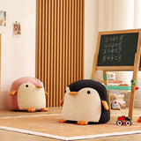 Penguin-Shaped Velvet Sponge Fireproof Board – Contemporary Kids’ Low Stool, Armless for Living Room
