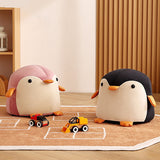 Penguin-Shaped Velvet Sponge Fireproof Board – Contemporary Kids’ Low Stool, Armless for Living Room
