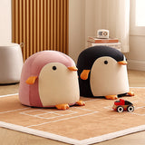 Penguin-Shaped Velvet Sponge Fireproof Board – Contemporary Kids’ Low Stool, Armless for Living Room