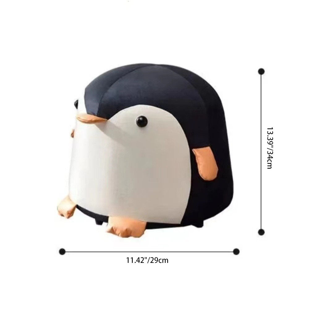 Penguin-Shaped Velvet Sponge Fireproof Board – Contemporary Kids’ Low Stool, Armless for Living Room