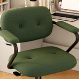 Modern Minimalist Corduroy Mid-Back Desk Chair — Height-Adjustable with Backrest and Armrests for Home Office