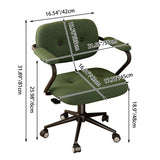 Modern Minimalist Corduroy Mid-Back Desk Chair — Height-Adjustable with Backrest and Armrests for Home Office