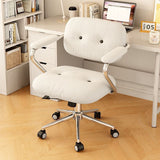 Modern Minimalist Corduroy Mid-Back Desk Chair — Height-Adjustable with Backrest and Armrests for Home Office