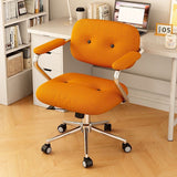 Modern Minimalist Corduroy Mid-Back Desk Chair — Height-Adjustable with Backrest and Armrests for Home Office