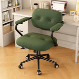Modern Minimalist Corduroy Mid-Back Desk Chair — Height-Adjustable with Backrest and Armrests for Home Office