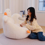 Goose-Shaped Kids Sofa with Faux Rabbit Fur, EPS/EPP Foam Backrest and Armrests – Contemporary Living Room Accent