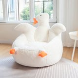 Goose-Shaped Kids Sofa with Faux Rabbit Fur, EPS/EPP Foam Backrest and Armrests – Contemporary Living Room Accent