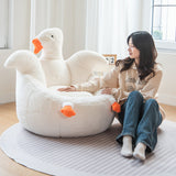Goose-Shaped Kids Sofa with Faux Rabbit Fur, EPS/EPP Foam Backrest and Armrests – Contemporary Living Room Accent