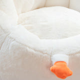 Goose-Shaped Kids Sofa with Faux Rabbit Fur, EPS/EPP Foam Backrest and Armrests – Contemporary Living Room Accent
